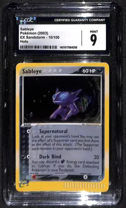 Pokemon Sableye Holo EX Sandstorm 10/100 CGC 9 - Image 1