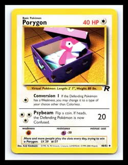 💥 PORYGON Non Holo # 48/82 | TEAM ROCKET SET | Pokemon 2000 Vintage - Image 1