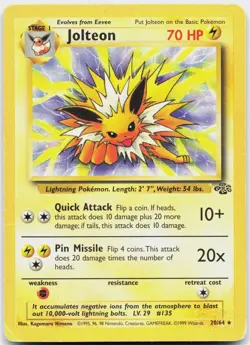 Jolteon 20/64 Rare Jungle Pokemon Heavily Played - Image 1