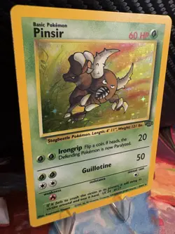 1999 Pokemon Jungle Pinsir Holo 9/64 Rare WOTC LP - Image 4