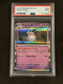 PSA 9 Wigglytuff Reverse Holo NM PAL 084/193 Paldea Evolved Pokemon Card Graded - Image 1