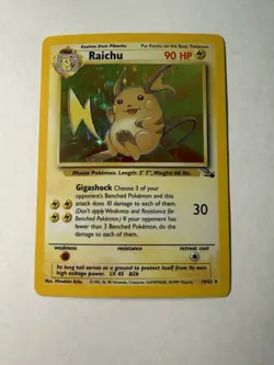 Pokemon TCG Raichu – Fossil Set 14/62 – Holo Rare – 1999 – Vintage WotC - Image 1