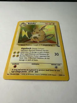 Pokemon TCG Raichu – Fossil Set 14/62 – Holo Rare – 1999 – Vintage WotC - Image 5