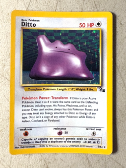 Ditto 3/62 - Fossil - Pokemon - LP - Unlimited Holofoil - Holo Rare - Image 1