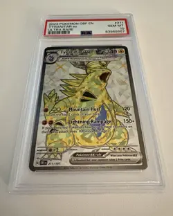 PSA 10 Tyranitar ex Pokemon Obsidian Flames 211/197 OBF EN Ultra Rare 2023 Mint - Image 2