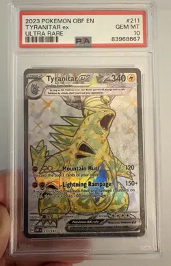 PSA 10 Tyranitar ex Pokemon Obsidian Flames 211/197 OBF EN Ultra Rare 2023 Mint - Image 4
