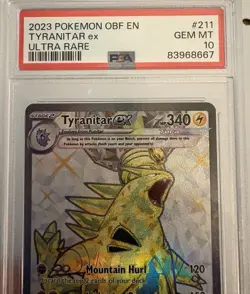 PSA 10 Tyranitar ex Pokemon Obsidian Flames 211/197 OBF EN Ultra Rare 2023 Mint - Image 5
