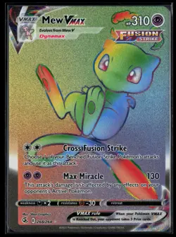 Mew VMAX 268/264 Fusion Strike Rainbow Rare Pokemon - Image 1