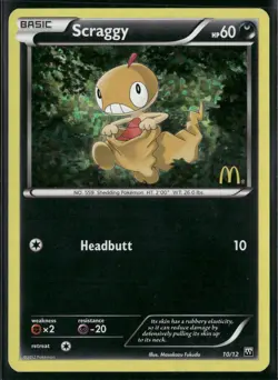 Scraggy 10/12 McDonalds 2012 Holo Promo Pokemon TCG Card - Image 1