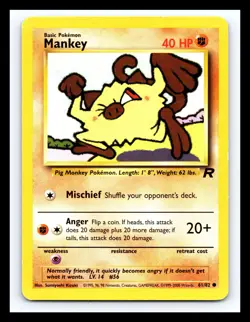 💥 MANKEY | Pokemon TCG 2000 | (Rocket Set) Non Holo Vintage # 61/82 - Image 1
