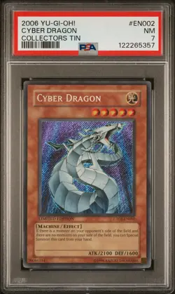 2006 YU-GI-OH! COLLECTORS TIN #EN002 CYBER DRAGON PSA 7 - Image 1