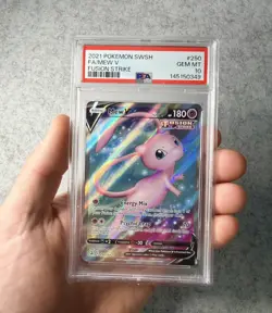 Pokemon TCG Mew V Full Art Fusion Strike #250/264 Holo Ultra Rare PSA 10 - Image 1