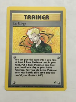 Pokemon Lt. Surge 101/132 Gym Heroes Rare - MP - Image 1