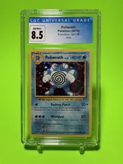 CGC 8.5 Poliwrath Holo 25/108 XY Evolutions NM/Mint Pokemon - Image 1