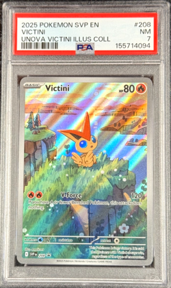 2025 POKEMON SVP EN VICTINI UNOVA VICTINI ILLUS COLL #208 NM PSA 7 - Image 1