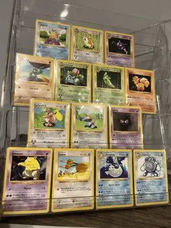 Pokemon Base Set SHADOWLESS Uncommon/Common WotC - 14 Card Lot LP/MP/HP - Image 1