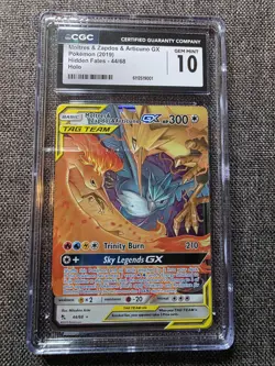 2019 Pokemon Hidden Fates #44/68 Moltres Zapdos Articuno Tag Team GX CGC 10 - Image 1