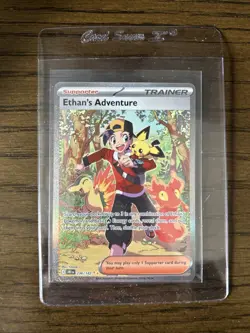 Pokemon TCG Destined Rivals Ethan's Adventure Full Art Trainer Card 236/182 SIR - Image 1