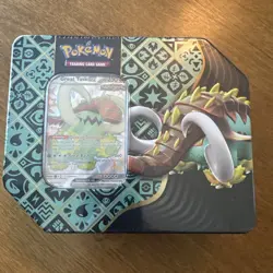 Pokemon TCG - Scarlet & Violet SEALED Paldean Fates Tin - Shiny Great Tusk EX - Image 1