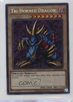 SE Tri-Horned Dragon YuGiOh Legend of Blue Eyes White Dragon Reprint #LOB-EN000 - Image 1