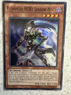 Yugioh! LP Elemental HERO Shadow Mist - SDHS-EN001 - Super Rare - Unlimited Edit - Image 1