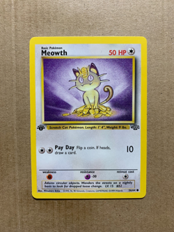 1st Edition Meowth 56/64 Jungle Set - Common Pokemon Card - NM/Mint - Image 1