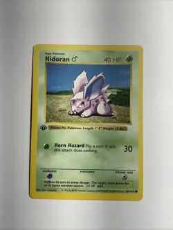 Nidoran M 055/102 Base Set (Shadowless) Regular 1st Edition Rare Pokemon Card - Image 1