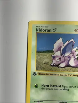 Nidoran M 055/102 Base Set (Shadowless) Regular 1st Edition Rare Pokemon Card - Image 2
