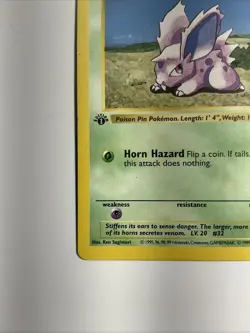 Nidoran M 055/102 Base Set (Shadowless) Regular 1st Edition Rare Pokemon Card - Image 3
