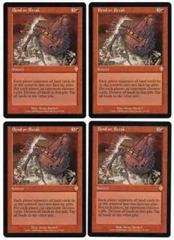 Bend or Break x4 4x 2000 Invasion PLAYSET Red Rare Sorcery MTG NM AZ1 - Image 1