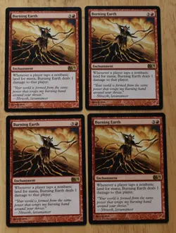 MTG 4x Rare Red Enchantment BURNING EARTH - Image 1
