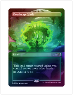 1x Deathcap Glade, Secrets of Strixhaven, Borderless Art Foil, Magic MTG NM - Image 1