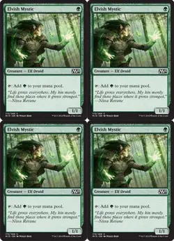 MTG Magic: The Gathering Elvish Mystic x4 Playset M15 Near Mint - Image 1