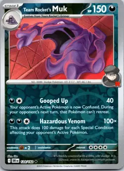 Team Rocket's Muk 124/182 Uncommon Destined Rivals Pokemon Reverse Holo NM - Image 1