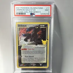 Pokemon Umbreon Gold Star Celebrations Classic Collection 17/17 Holo PSA 9 - Image 1