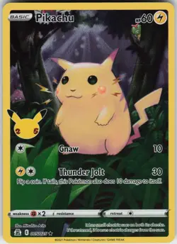 Pikachu 005/025 Holo Rare Celebrations Pokemon Holo Lightly Played PRINT LINES - Image 1