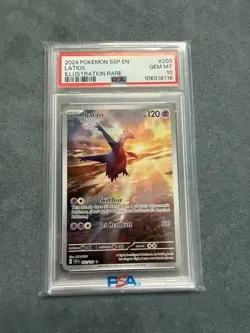 2024 POKEMON SSP EN-SURGING SPARKS ILLUSTRATION RARE #203 LATIOS PSA 10 - Image 1