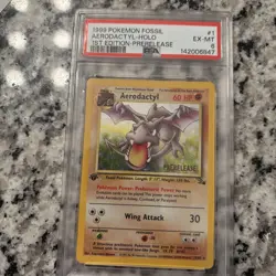 Pokemon Aerodactyl 1/62 Holo Rare 1st Edition Prerelease 1999 Fossil - Image 1