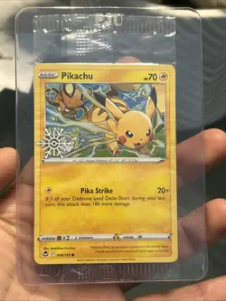 Pokemon TCG: Pikachu 049/195 Holiday Calendar 2022 Snowflake Stamp SEALED - Image 1