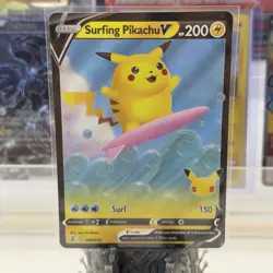 Pokemon TCG Surfing Pikachu V Ultra Rare Full Art Holo 008/025 200 HP - Image 1