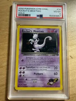 Pokemon Rocket's Mewtwo 14/132 Gym Challenge Holo Rare Basic 70 HP PSA 4 2000 - Image 1