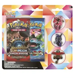 Pokemon XY Evolutions & Crimson Invasion Tapu pin Set Blister 2 Booster Packs 820650807909 - Image 1