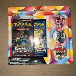 Pokemon XY Evolutions & Crimson Invasion Tapu pin Set Blister 2 Booster Packs 820650807909 - Image 2