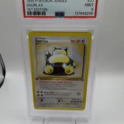 Pokemon TCG Snorlax Jungle 1999 27/64 1st Edition PSA 9 Basic Rare HP 90 - Image 1