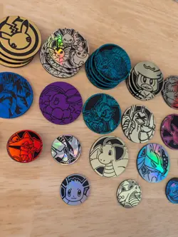Lot of 60x Official Pokemon TCG Coins (Mix Of Regular (x22) and Jumbo (x38) - Image 3