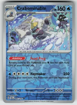 Crabominable - Reverse Holo Uncommon SV07: Stellar Crown 042/142 Pokemon - Image 1