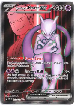 Team Rocket's Mewtwo ex 213/182 Ultra Rare Destined Rivals Pokemon NM - Image 1