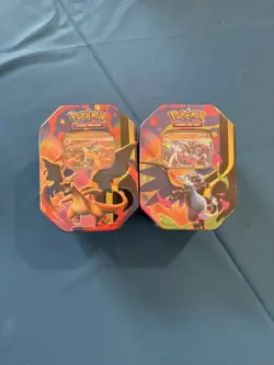Pokemon TCG Mega Charizard X + Y ex Sealed Tin Bundle Lot Set Of 2 In Hand QTY - Image 3