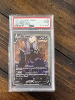 2021 POKEMON SWORD & SHIELD EVOLVING SKIES #189 FULL ART/UMBREON V PSA 9 - Image 1