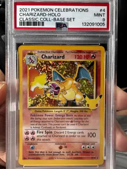 Pokemon TCG Charizard Holo Rare Card Celebrations Classic Collection 4/102 PSA 9 - Image 1